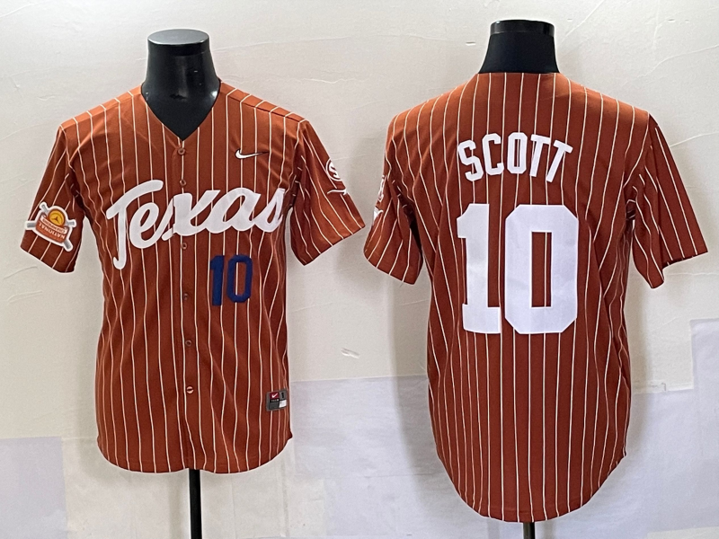 Men Texas Longhorns #10 Scott brown Nike joint Name NCAA 2025 Jersey style 13